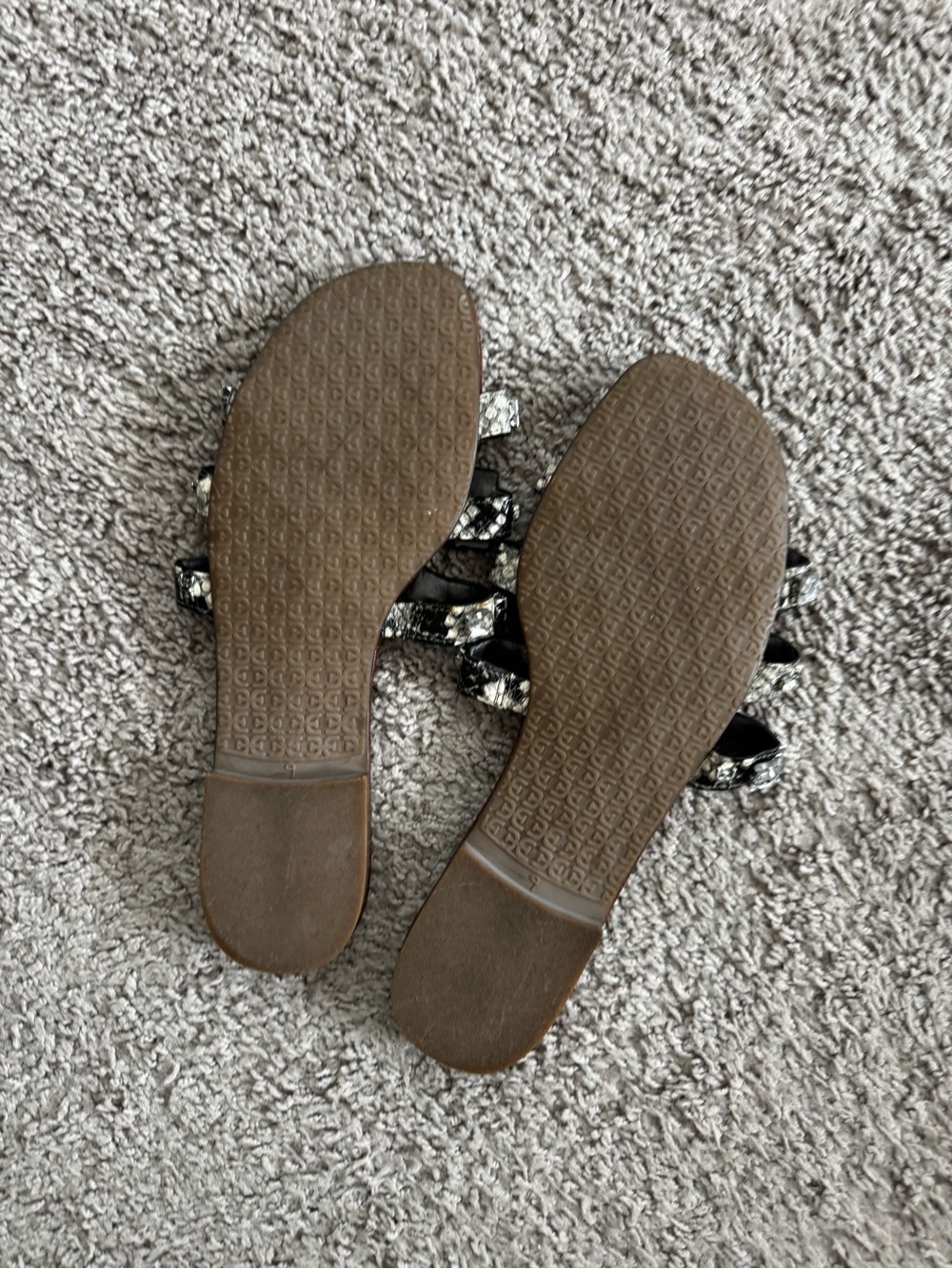 Sam Edelman Brown Croc-Embossed Slides with Crystal Chain Detail - Picture 3 of 4